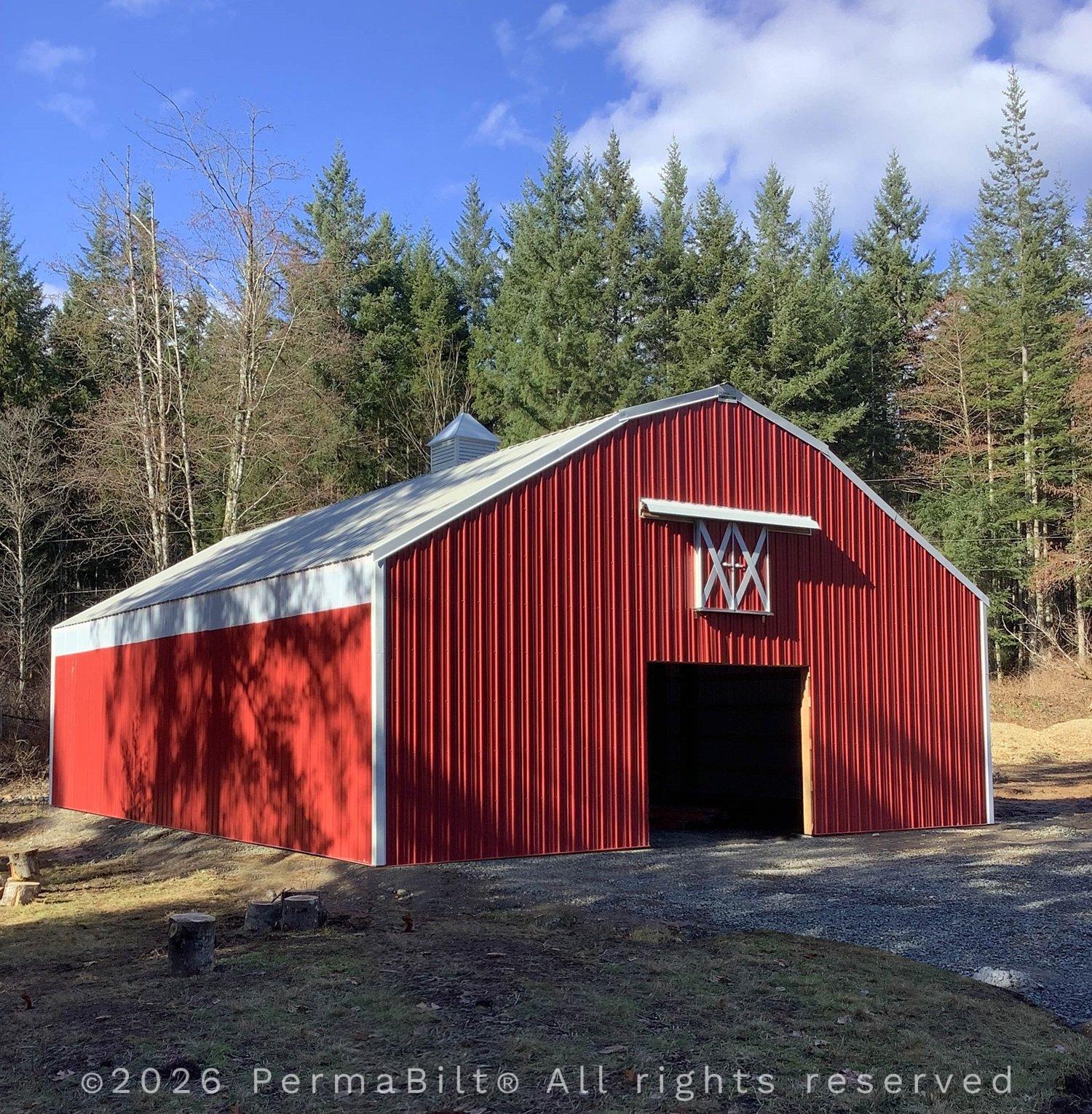 Modified Gambrel Pole Building in Marysville – Snohomish County