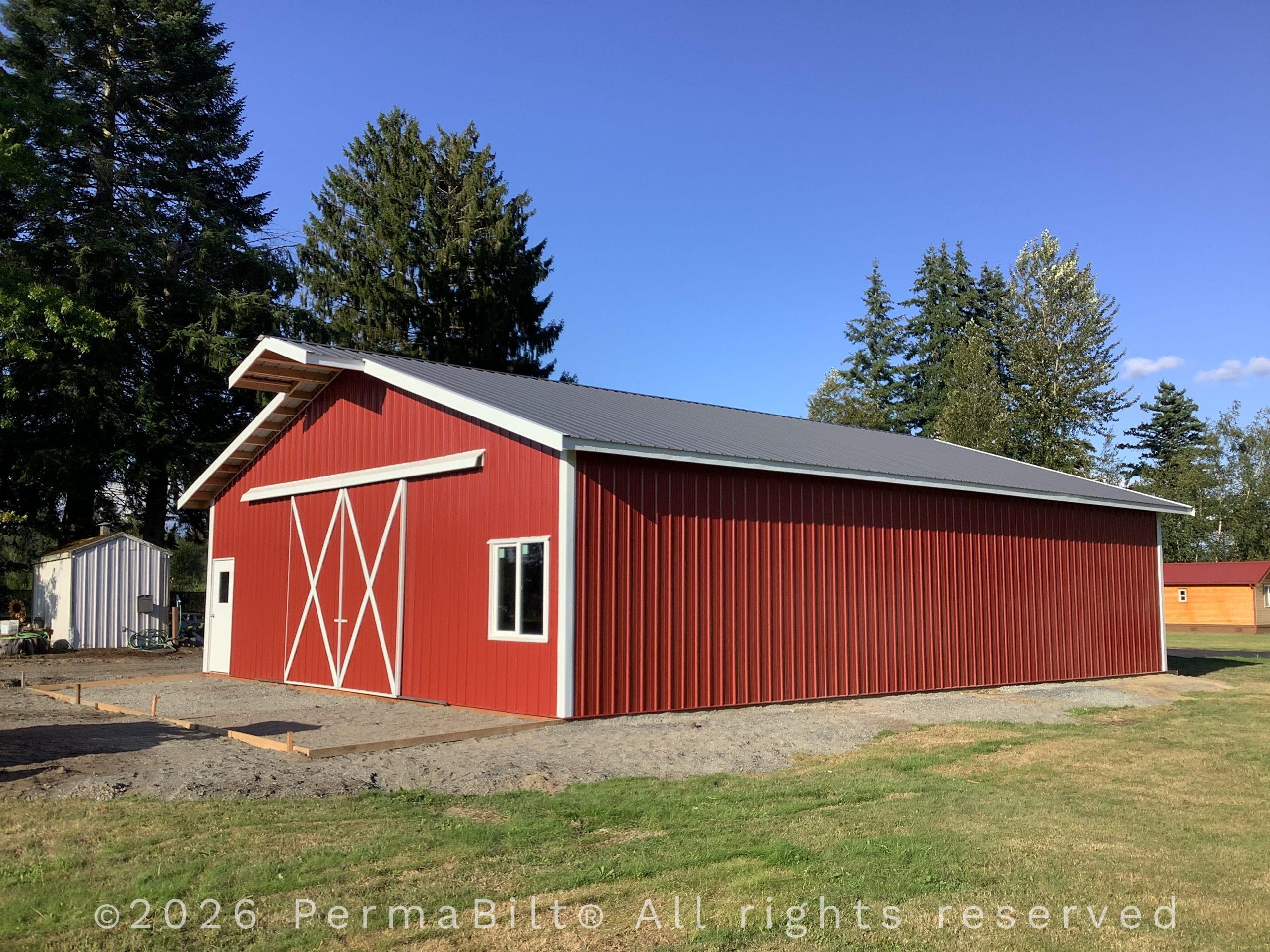 Pole Barn with Boxed Prow – Snohomish County