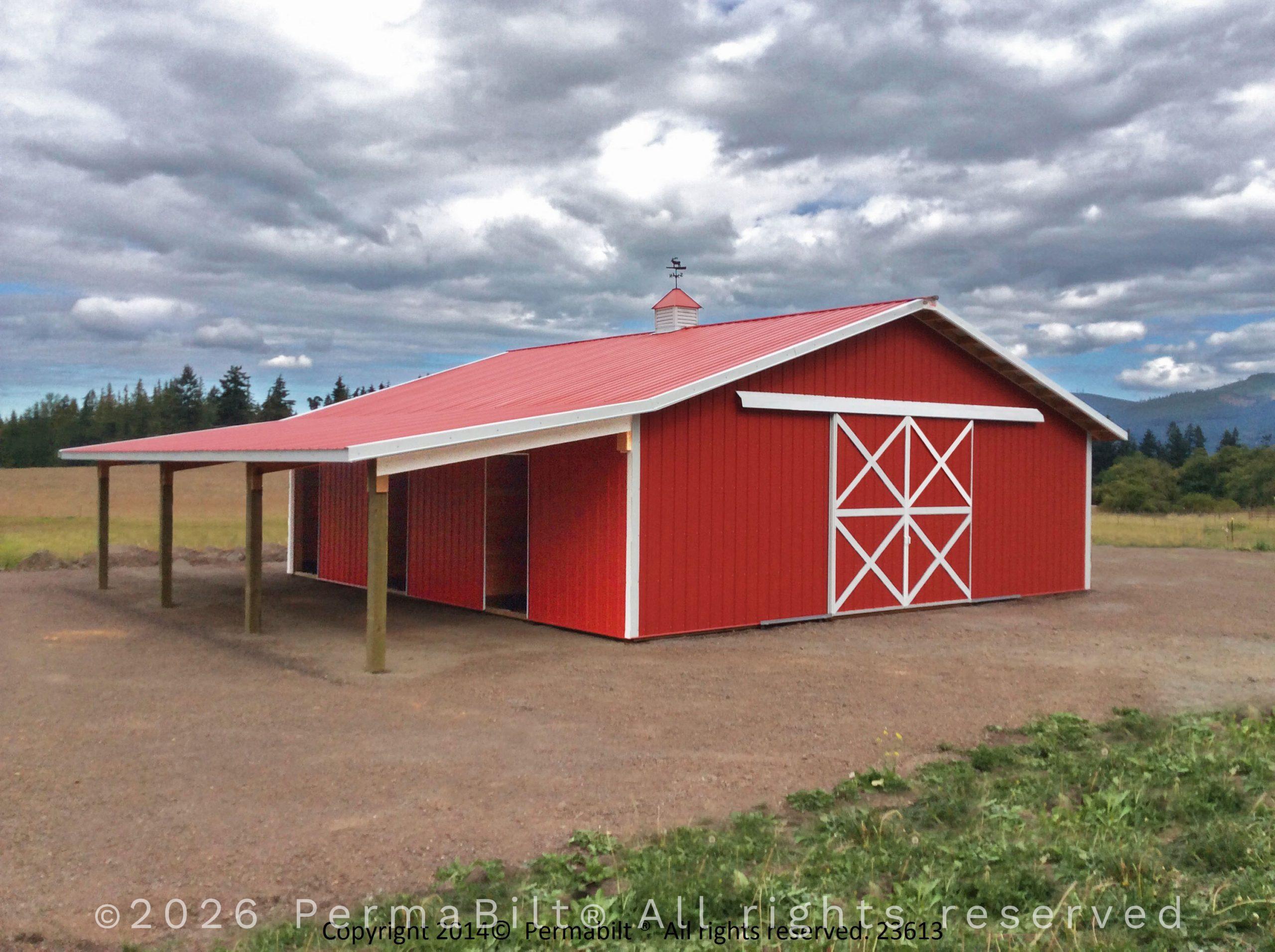 Horse Barn with Lean-To in Sequim – Clallam County