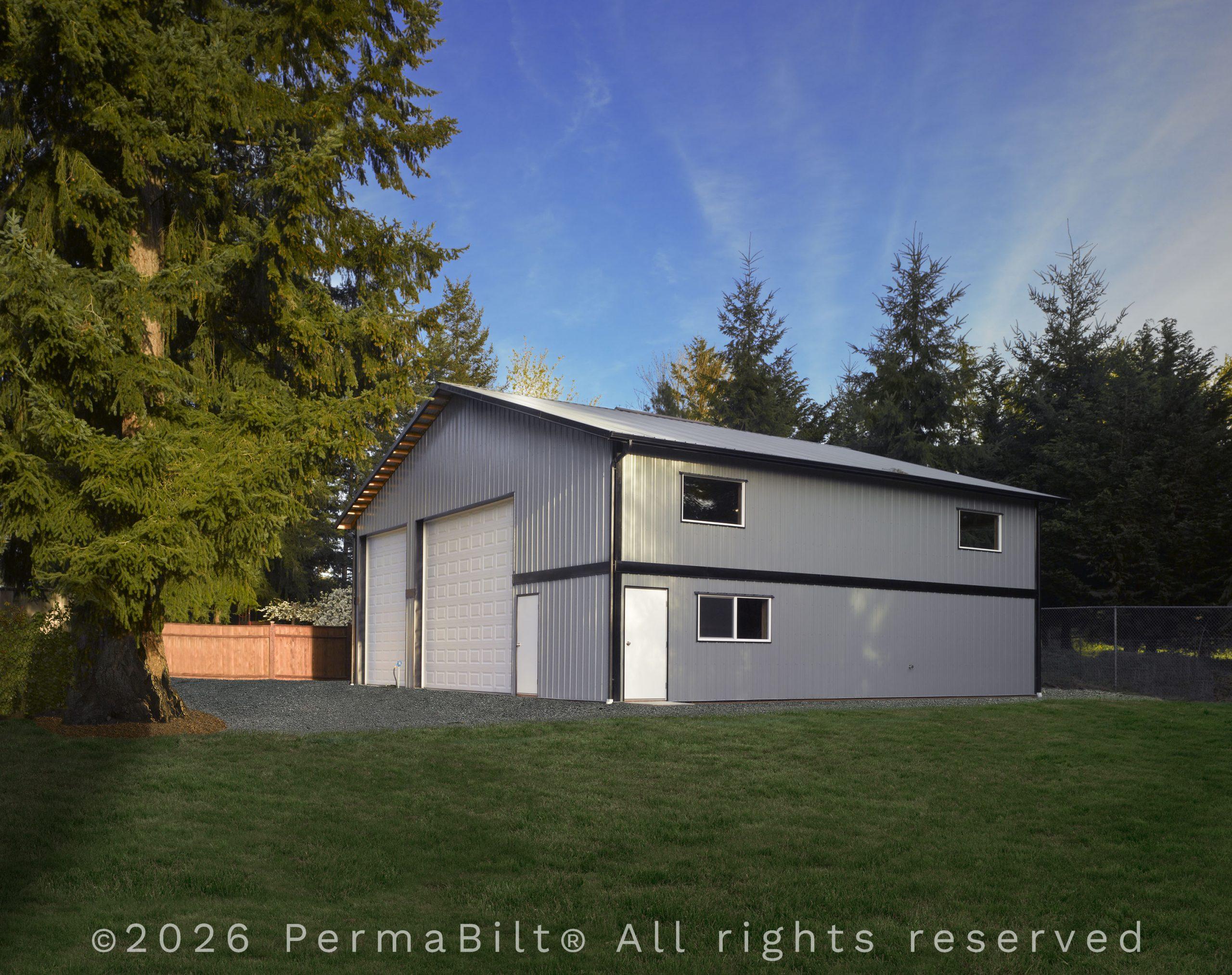 Two Story RV Storage Garage Pole Building in Enumclaw – King County